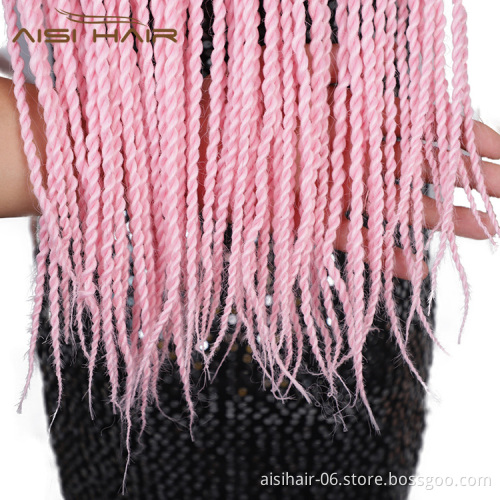 Aisi Hair Heat Resistant Synthetic Baseball Hat With Crochet Twist Braiding Hair Extension For Black Women Synthetic Hair Wigs